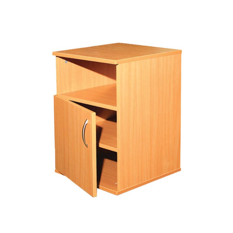 Напівзакрита тумбочка, з відкритим відділенням та дверцею, матеріал корпусу - ЛДСП, для розміщення в приіщеннях та закладах, АЛМАНТ, 403х403х596 мм.